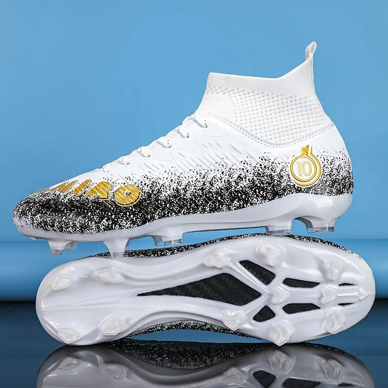 Men's Soccer Cleats Professional Football Shoes Long Studs Summer Breathable High-Top Anti-Slip Wide Training Lightweight Outdoor Sports Training Shoes
