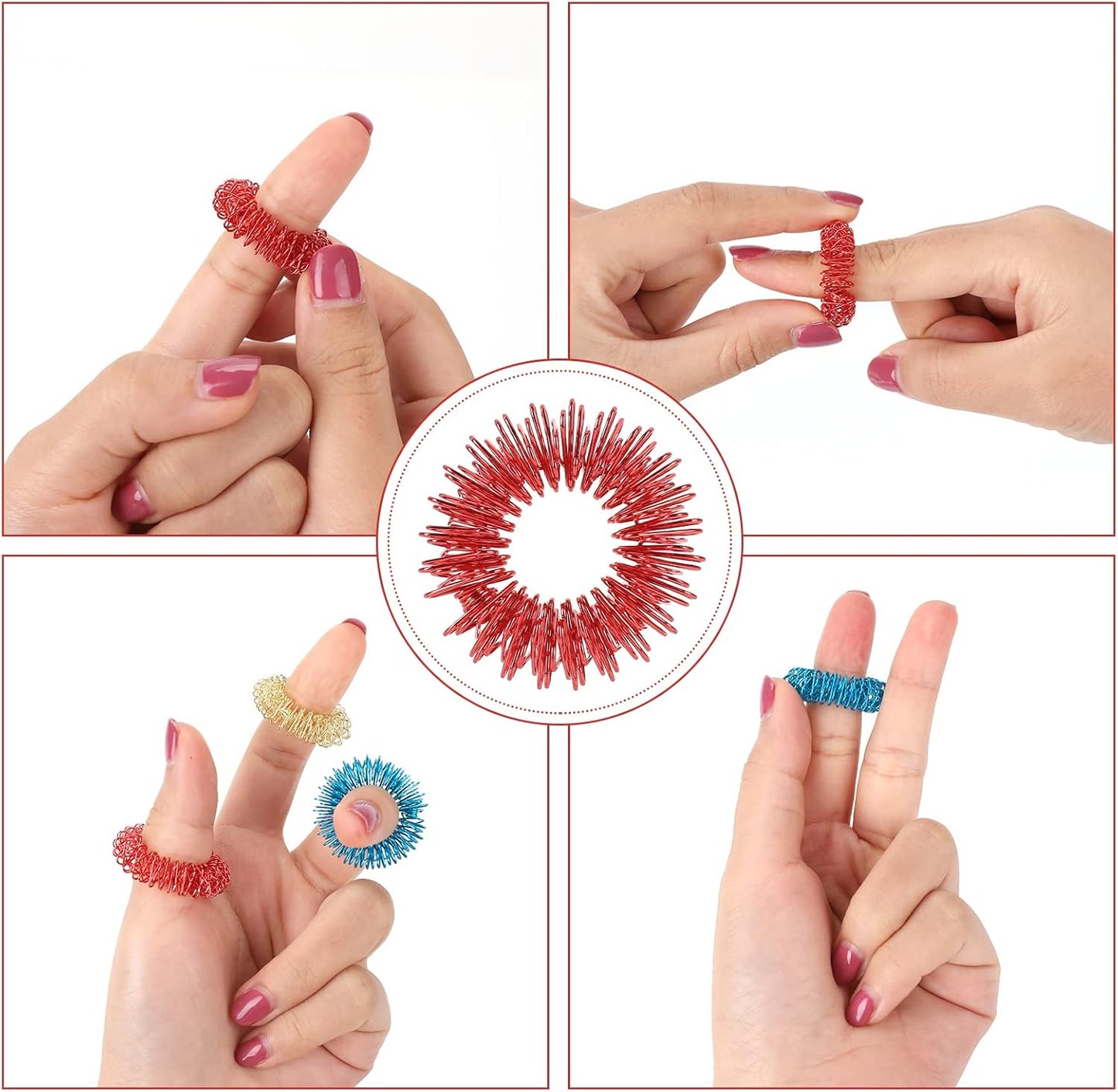 ReliefRing Acupressure Ring Set – Instant Stress Relief, Improved Circulation, and Relaxation in Minutes