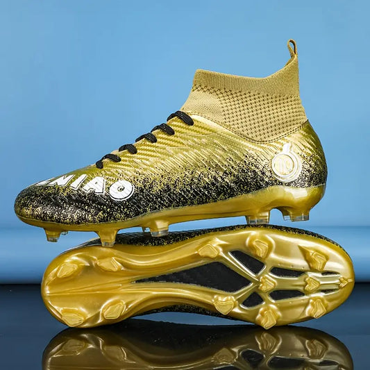 Men's Soccer Cleats Professional Football Shoes Long Studs Summer Breathable High-Top Anti-Slip Wide Training Lightweight Outdoor Sports Training Shoes
