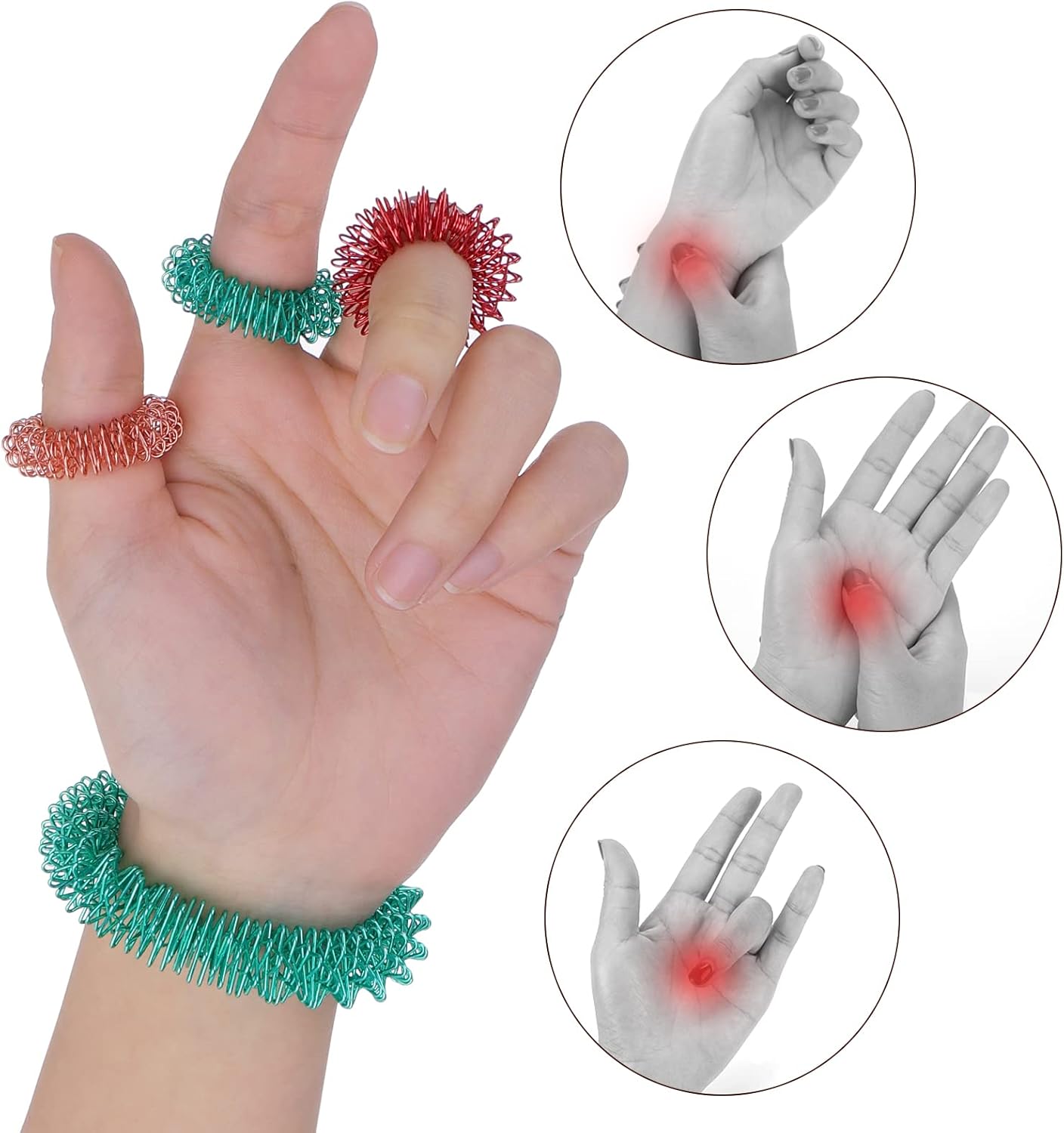 ReliefRing Acupressure Ring Set – Instant Stress Relief, Improved Circulation, and Relaxation in Minutes