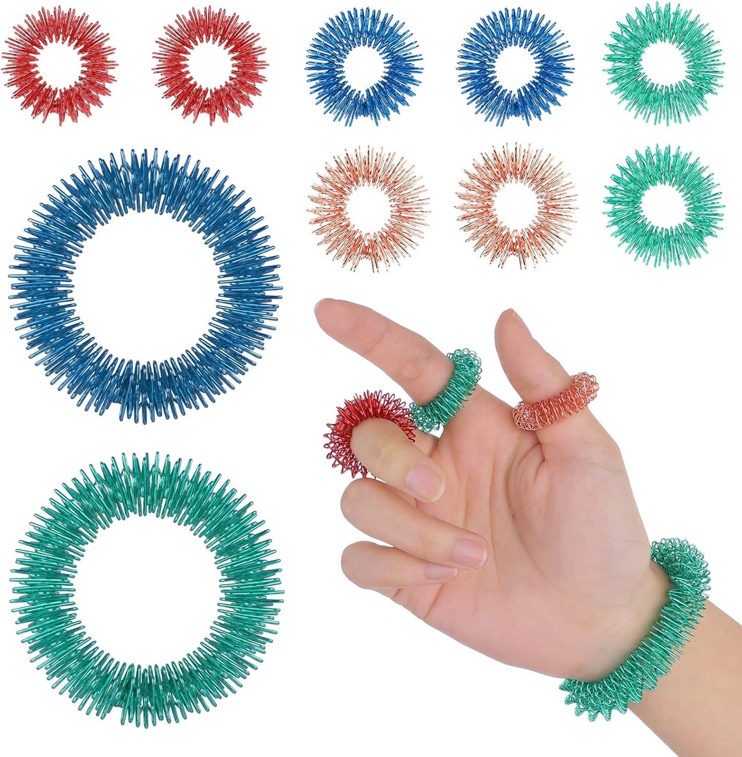 ReliefRing Acupressure Ring Set – Instant Stress Relief, Improved Circulation, and Relaxation in Minutes